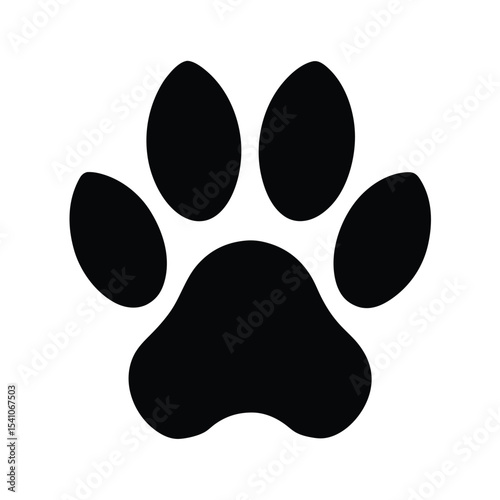 Wildlife Paw Print Icon Vector Illustration
