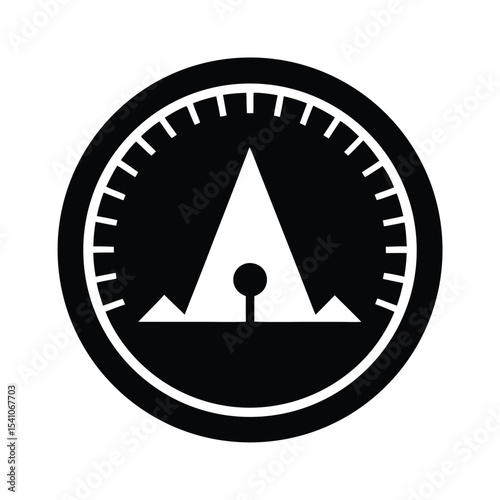 Altimeter Gauge Icon Vector Illustration