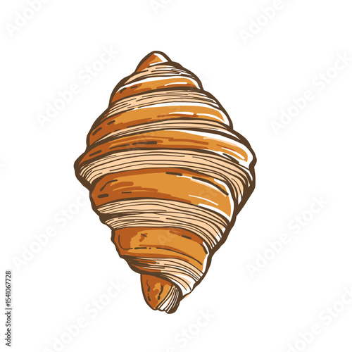 Hand Drawn Croissant Illustration Sketch Style Food for Menu, Cafe, and Snack Design