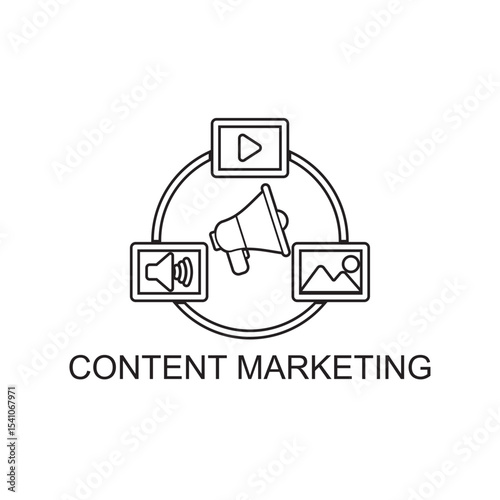 content marketing icon , promotion icon