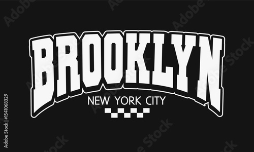 Vintage typography college varsity brooklyn new york slogan print with grunge effect for graphic tee t shirt or sweatshirt - Vector