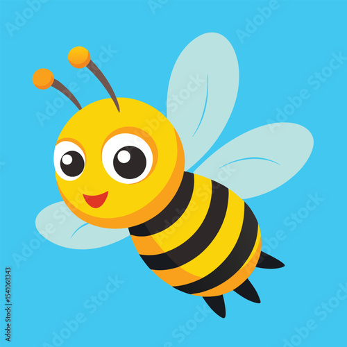 Adorable Cartoon Bee Illustration  Sweet Honey Bee Design 1 (46).eps