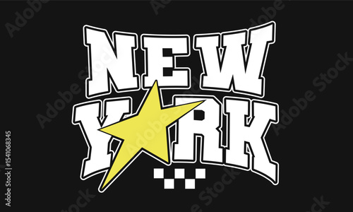 Vintage typography college varsity new york slogan print with grunge effect for graphic tee t shirt or sweatshirt - Vector
