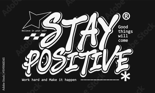 Stay Focused. Trendy Urban Streetwear Design for Clothing and Wall Art