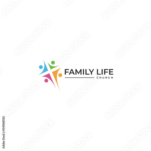 Colorful Family Life Church Logo Depicting Unity and Community.