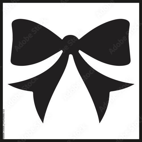 A black silhouette of a Bow vector