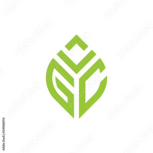 Modern Green Logo Design of GC Letters