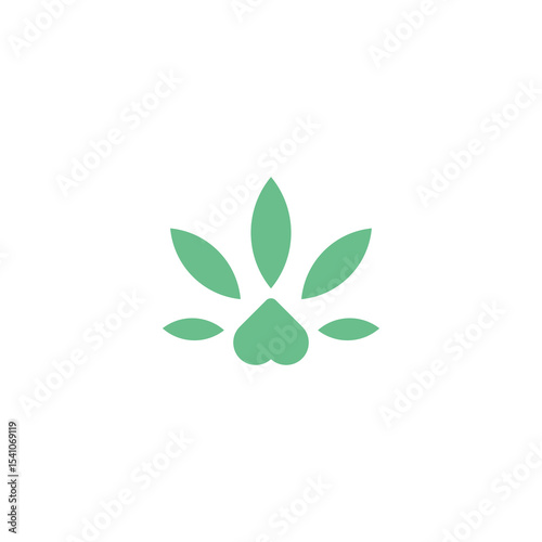 Serene Green Leaf Heart Mandala Design