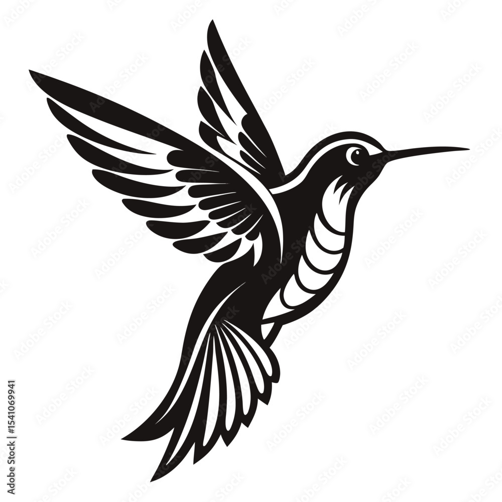 Obraz premium Elegant Hummingbird in Flight Vector Illustration Design