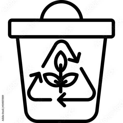 Composting Bin line icon