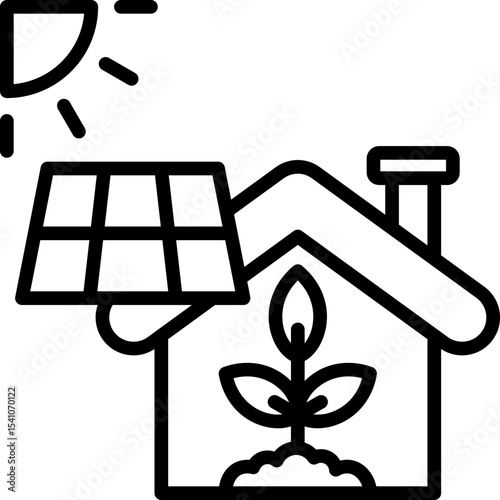 Eco Home line icon