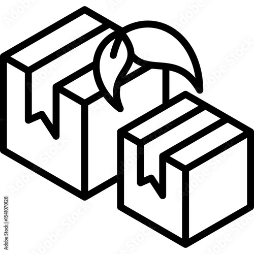 Plastic Free Packaging line icon