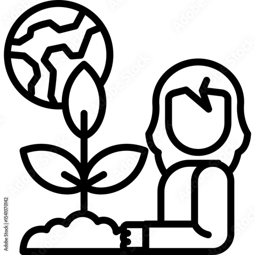 Tree Planting line icon