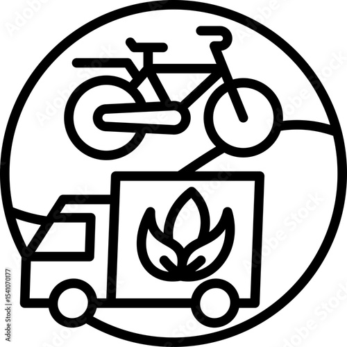 Green Transportation line icon