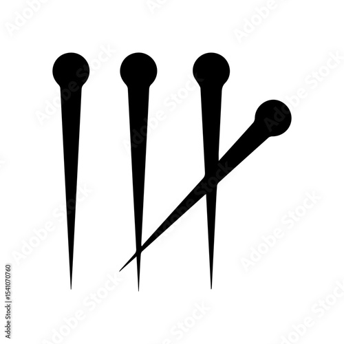 Acupuncture needles glyph icon