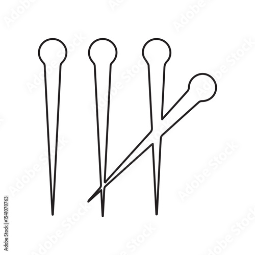 Acupuncture needles line icon