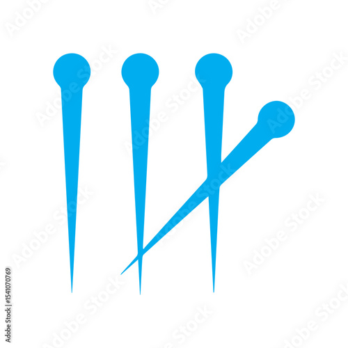 Acupuncture needles colored icon