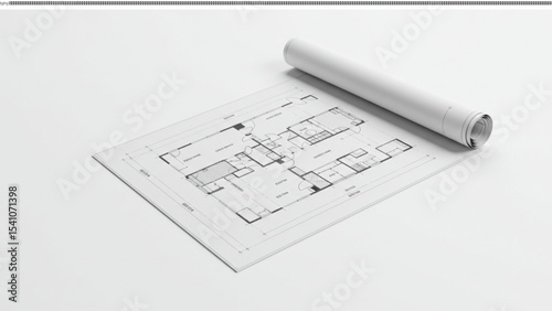 Architectural Blueprint Detailed House Floor Plan Design