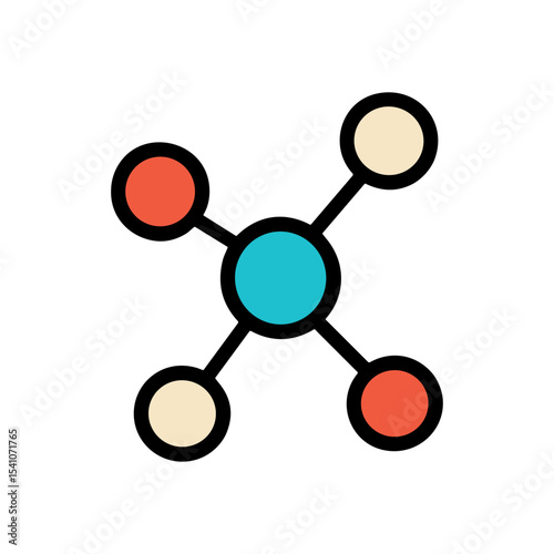Atomic array Connected spheres and links. Icon symbol illustration