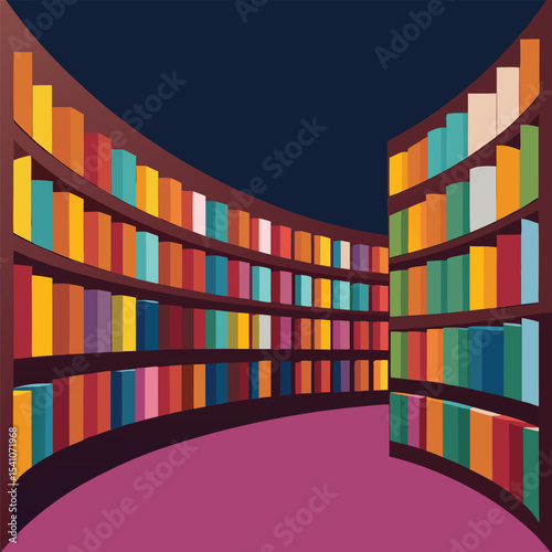 Curved Bookshelves A Colorful Library Design Concept (182).eps