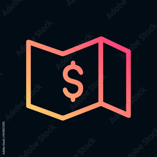 Financial Map Money Location Icon. Icon symbol illustration