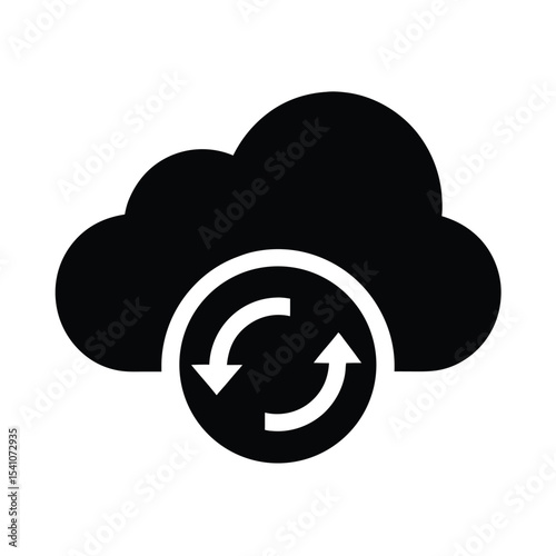 Cloud Sync Icon Vector Illustration