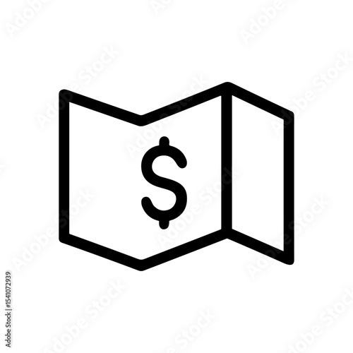 Folded dollar bill icon design. Icon symbol illustration