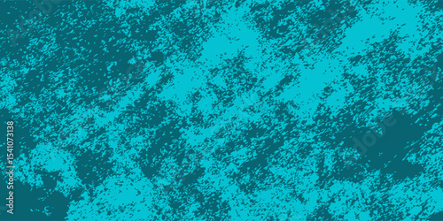 Grungy Halloween teal color background. Creepy spooky vector hand painted ink banner bg. Sponge stamps, splatter sprinkle texture. Grunge paint stroke design. Horizontal Punk Halloween frame border