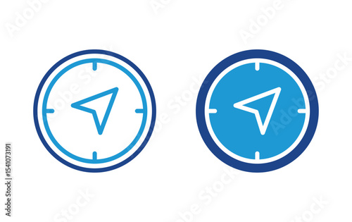 Compass icon set. Navigation compass vector