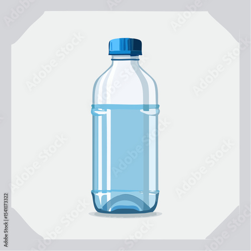 水入りペットボトル背景透過ベクター素材