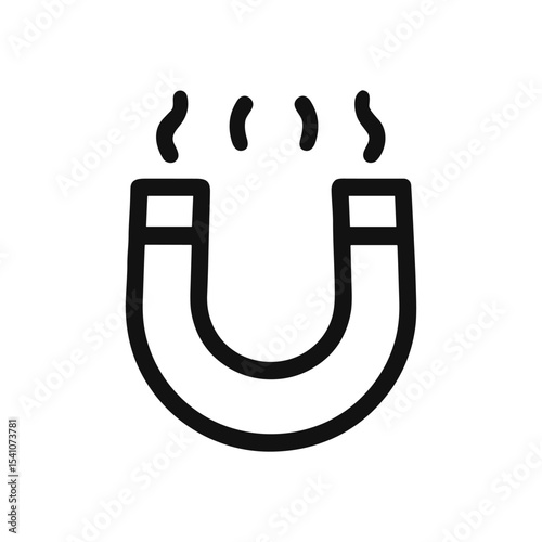 Magnets steaming pull draws curious eyes. Icon symbol illustration