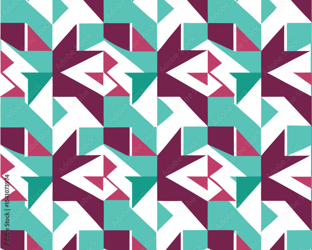 Geometric pattern with triangles squares and arrow shapes
