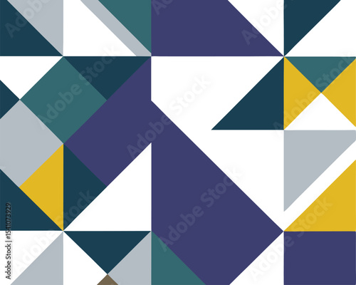 Abstract geometric pattern with triangles and squares design