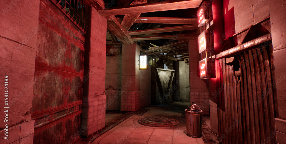 Fototapeta premium サイバースラムの通路