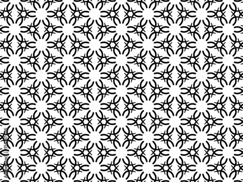 hand-drawn seamless geometric pattern, black and white, dots and lines, repeat design, abstract printable background