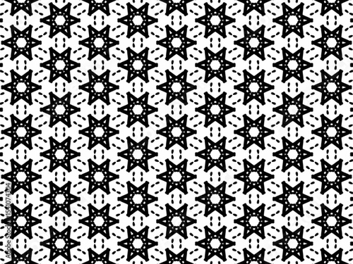 hand-drawn seamless geometric pattern, black and white, dots and lines, repeat design, abstract printable background