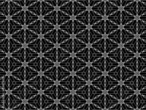 hand-drawn seamless geometric pattern, black and white, dots and lines, repeat design, abstract printable background