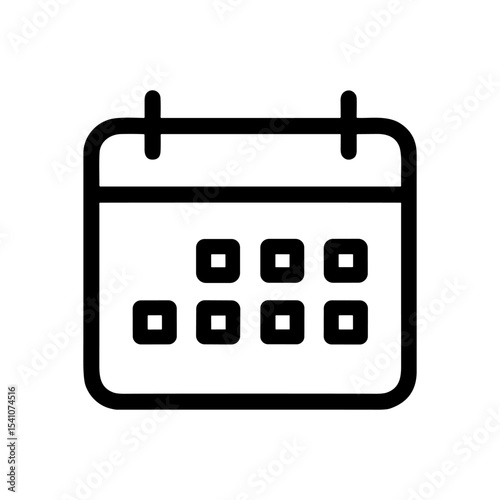 Simple calendar icon for scheduling events. Icon symbol illustration
