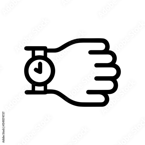 Time waits for no hand. Icon symbol illustration