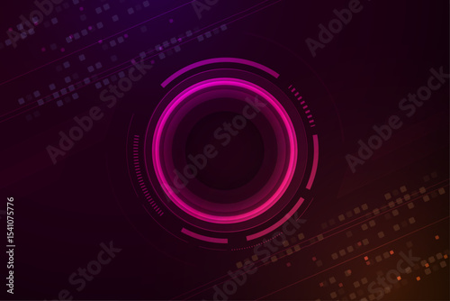 Abstract Futuristic Technology Background with Glowing Circular Design