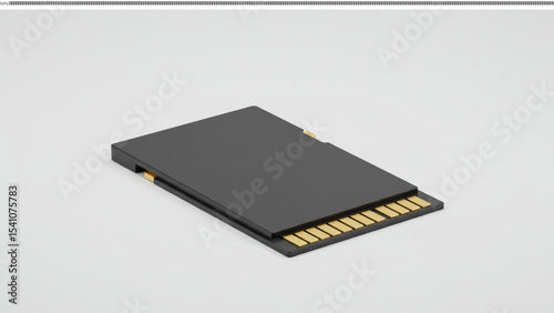 High-Resolution 3D Render of a Blank SD Memory Card