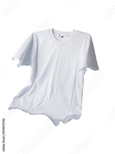 White short sleeved t-shirt isolated on a white background
