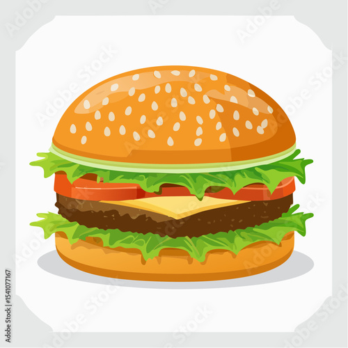 ハンバーガー背景透過シンプルベクター素材