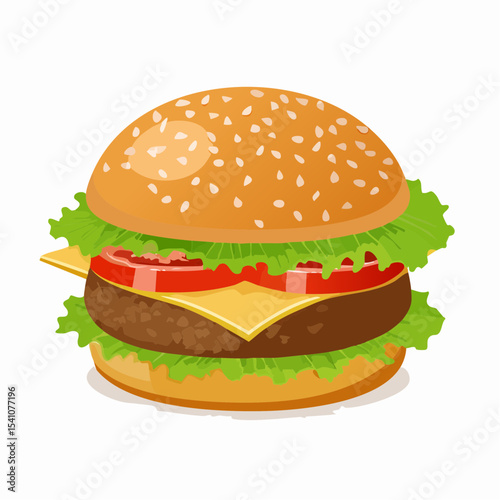 ハンバーガー背景透過シンプルベクター素材