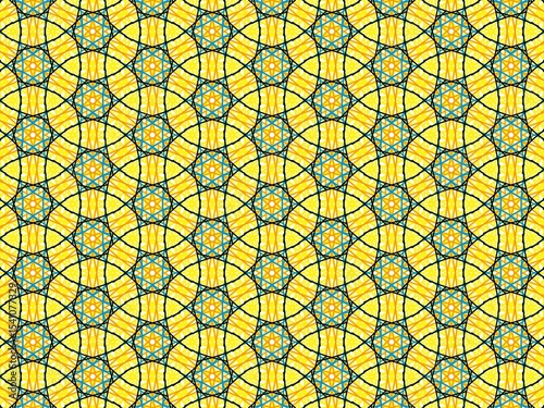 hand-drawn seamless geometric pattern, yellow, orange, dots and lines, repeat design, abstract printable background

