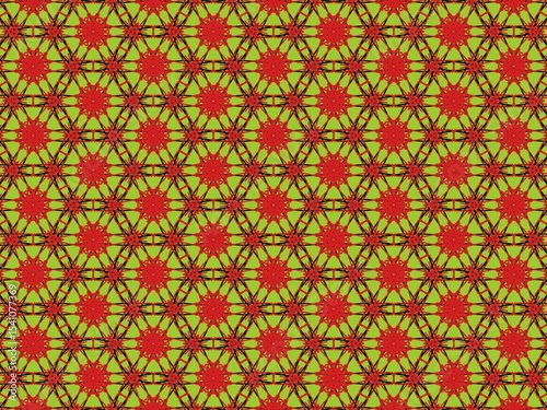 hand-drawn seamless geometric pattern, red, dots and lines, repeat design, abstract printable background
