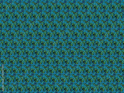 hand-drawn seamless geometric pattern, green, dots and lines, repeat design, abstract printable background