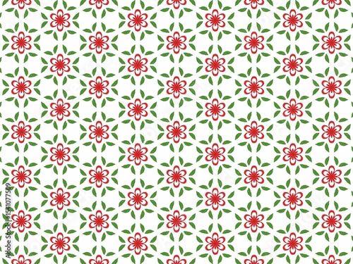 hand-drawn seamless geometric pattern, red, dots and lines, repeat design, abstract printable background