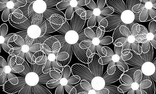 Black tone flower wallpaper graphic background image