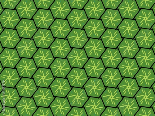 hand-drawn seamless geometric pattern, green, dots and lines, repeat design, abstract printable background